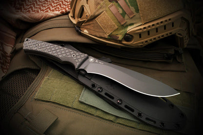 Spartan Blades Machai 6.625" 1095 Cro-Van Pro Grade Black Canvas Micarta Fixed Blade Knife