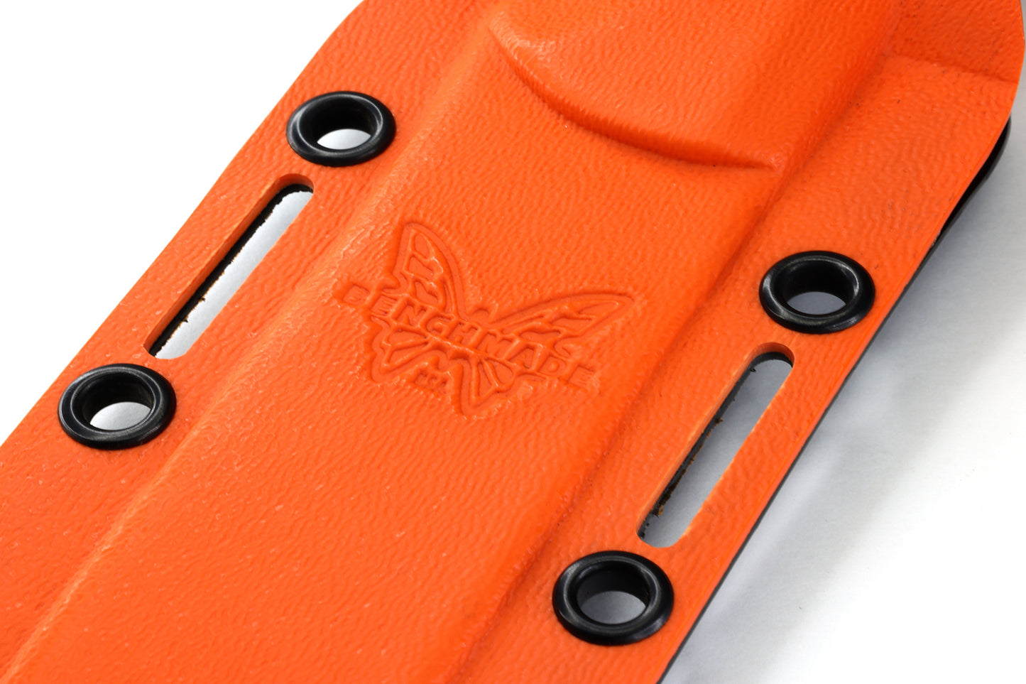 Benchmade 15500 Meatcrafter 6.08" CPM-154 Orange Fixed Blade Knife with Santoprene Handle and Boltaron Sheath