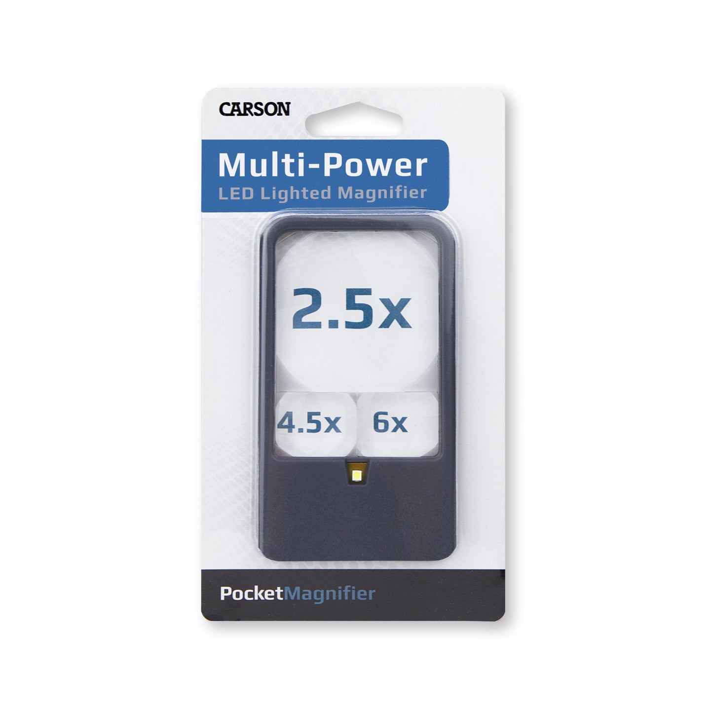 Carson Multi-Power LED Lighted Pocket Magnifier 2.5x, 4.5x and 6x PM-33