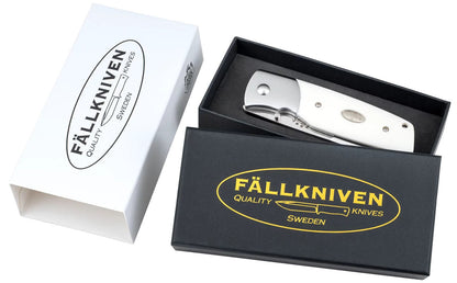Fallkniven PXLey 3.46" Elmax White Elforyn Folding Knife