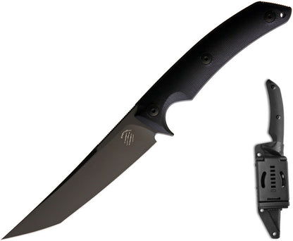 Bastinelli Creations PY 5" Black PVD N690Co Fixed Blade Knife with Tek-Lok Kydex Sheath BAS207
