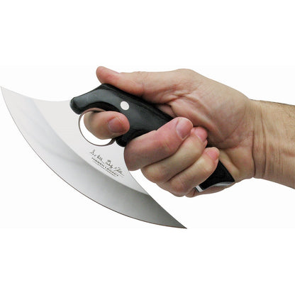 Gil Hibben Legacy Ulu 6.5" Mirror Polished Knife Pakkawood Handle and Leather Sheath GH5074