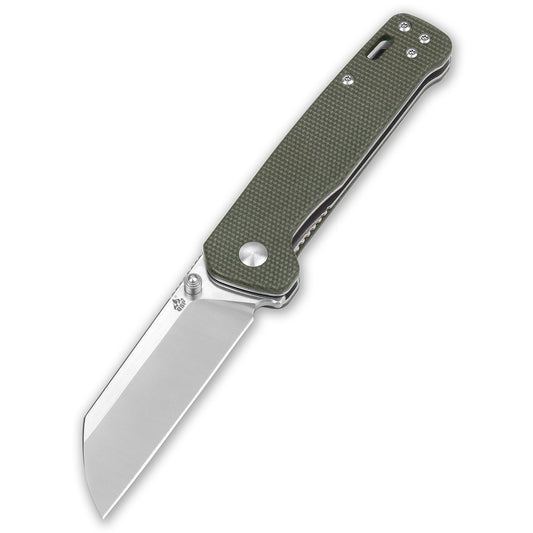 QSP Penguin 3.1" D2 Green Linen Micarta Folding Knife QS130-C