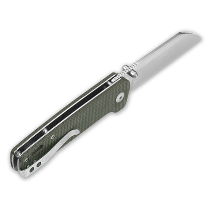 QSP Penguin 3.1" D2 Green Linen Micarta Folding Knife QS130-C