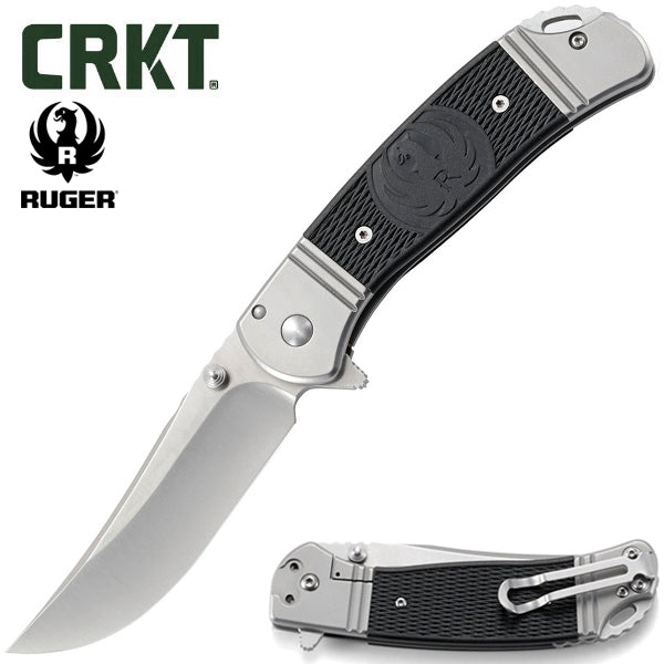 CRKT Ruger 3.2" Hollow-Point Folding Knife with IKBS Flipper - Ken Onion Design - R2302