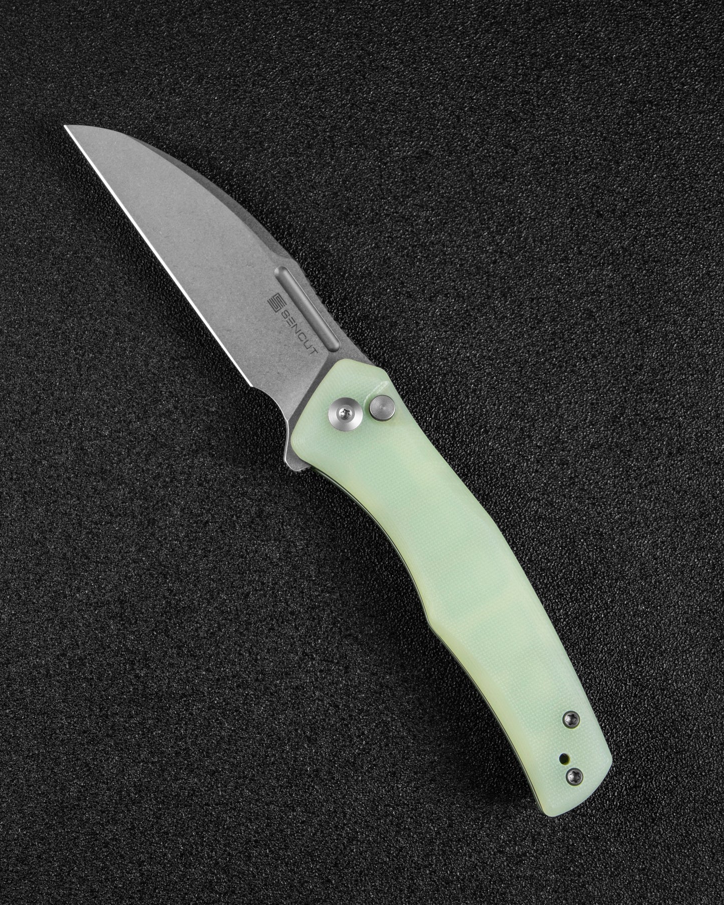 Sencut Watauga 3.48" Stonewashed D2 Natural G10 Button Lock Folding Knife S21011-3