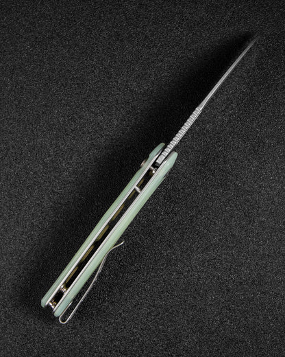 Sencut Watauga 3.48" Stonewashed D2 Natural G10 Button Lock Folding Knife S21011-3