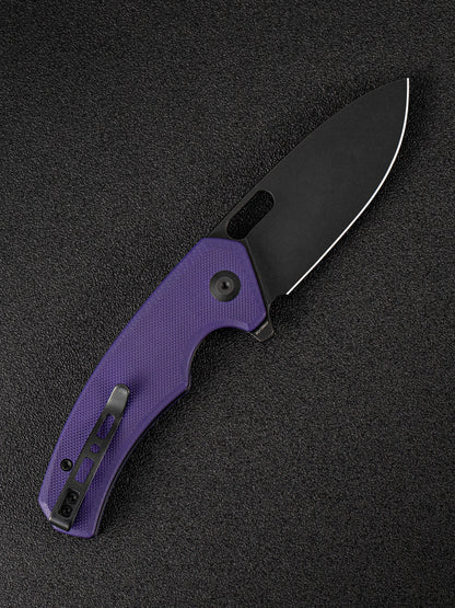 Sencut Acumen 2.98" 9Cr18MoV Black Stonewashed Purple G10 Folding Knife SA06D
