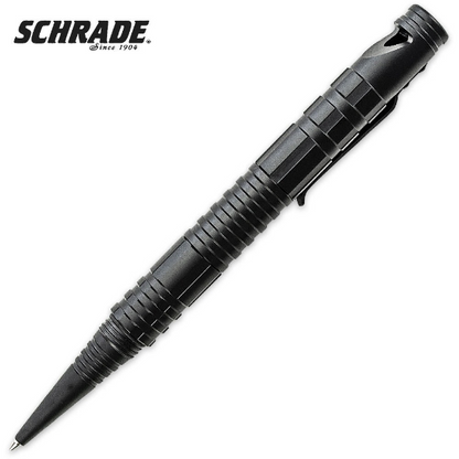 Schrade Survival Tactical Pen with built-in Fire Starter and Whistle Black SCPEN4BK