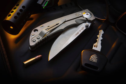 Spartan Blades SHF 3.25 Spartan Harsey Folder 3.25" CPM S45VN Stonewashed Titanium Folding Knife
