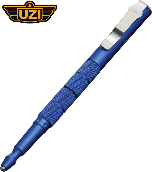 Uzi 6.25" Blue Aluminium Tactical Pen with Glass Breaker TACPEN5-BL