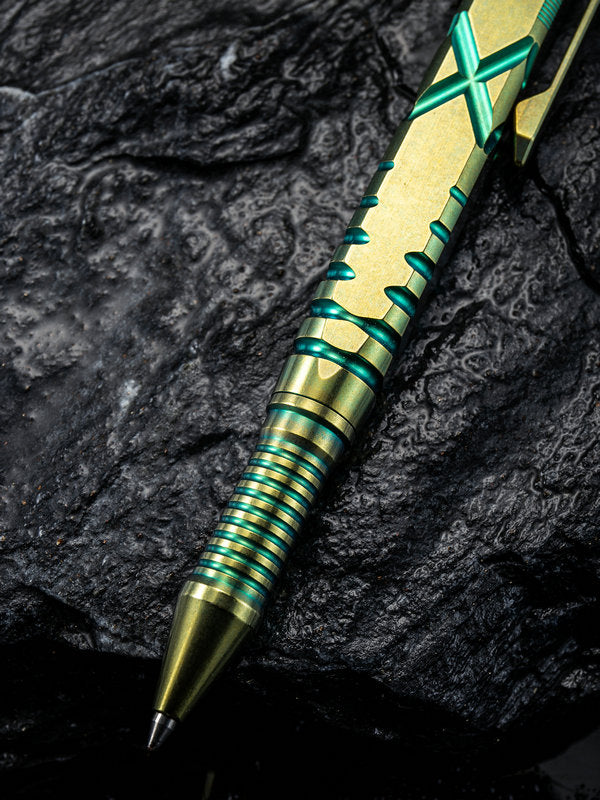 WE Knife Company TP-02B Green Titanium Bolt-Action Tactical Pen