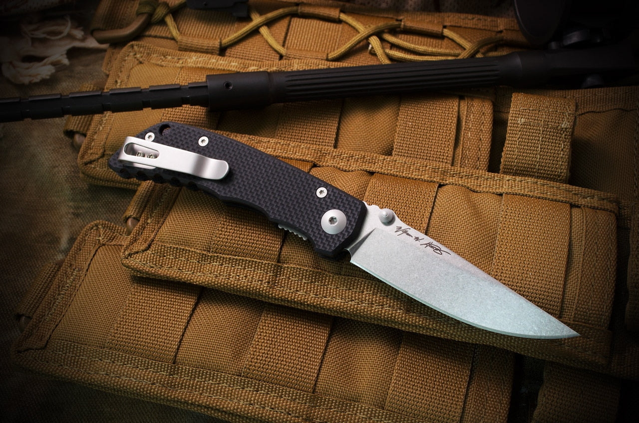 Spartan Blades Talos 3.12" CTS-XHP Black G10 Folding Knife - Harsey Design