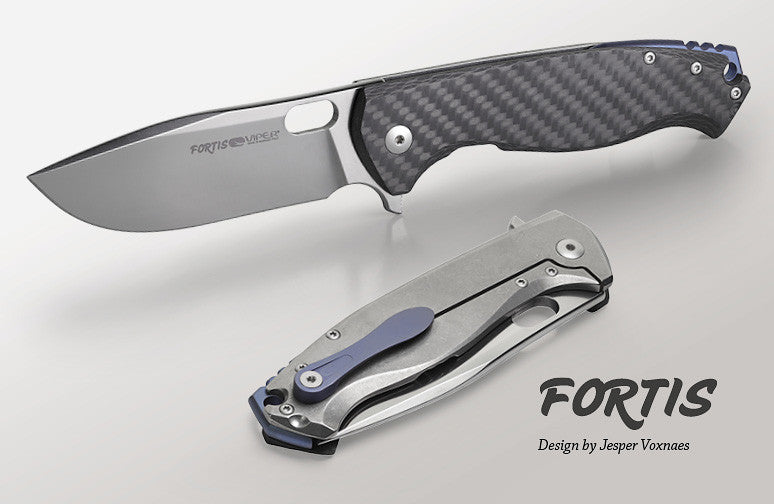 Viper Fortis 3.5" M390 Satin Folding Knife with Carbon Fiber and Titanium Handle - Jesper Voxnaes Design - V5950FC