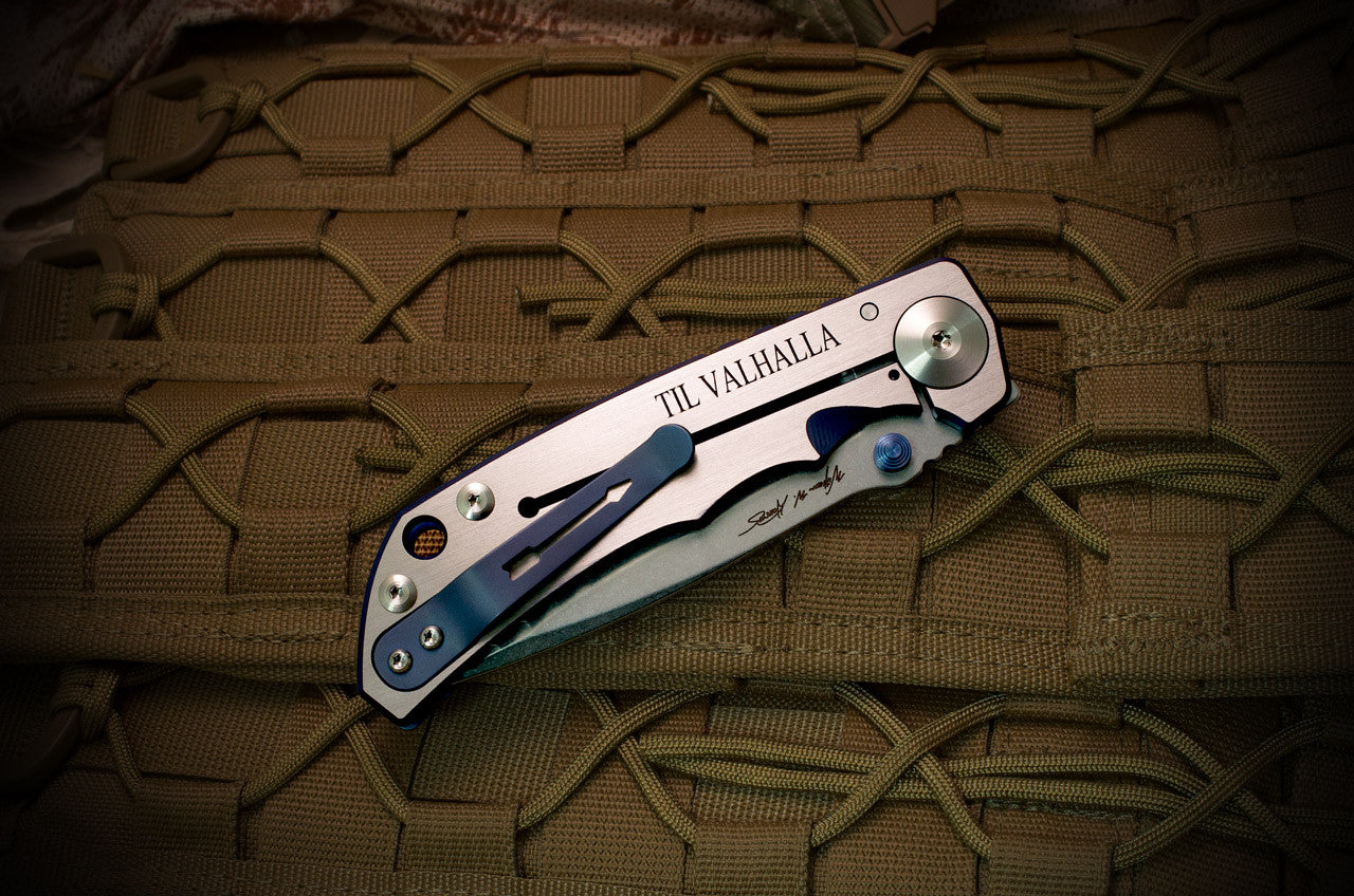 Spartan Blades SHF 2022 Special Edition Viking Long Boat 4" CPM S45VN Stonewashed Titanium Folding Knife
