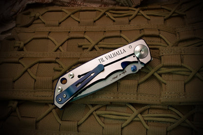 Spartan Blades SHF 2022 Special Edition Viking Long Boat 4" CPM S45VN Stonewashed Titanium Folding Knife