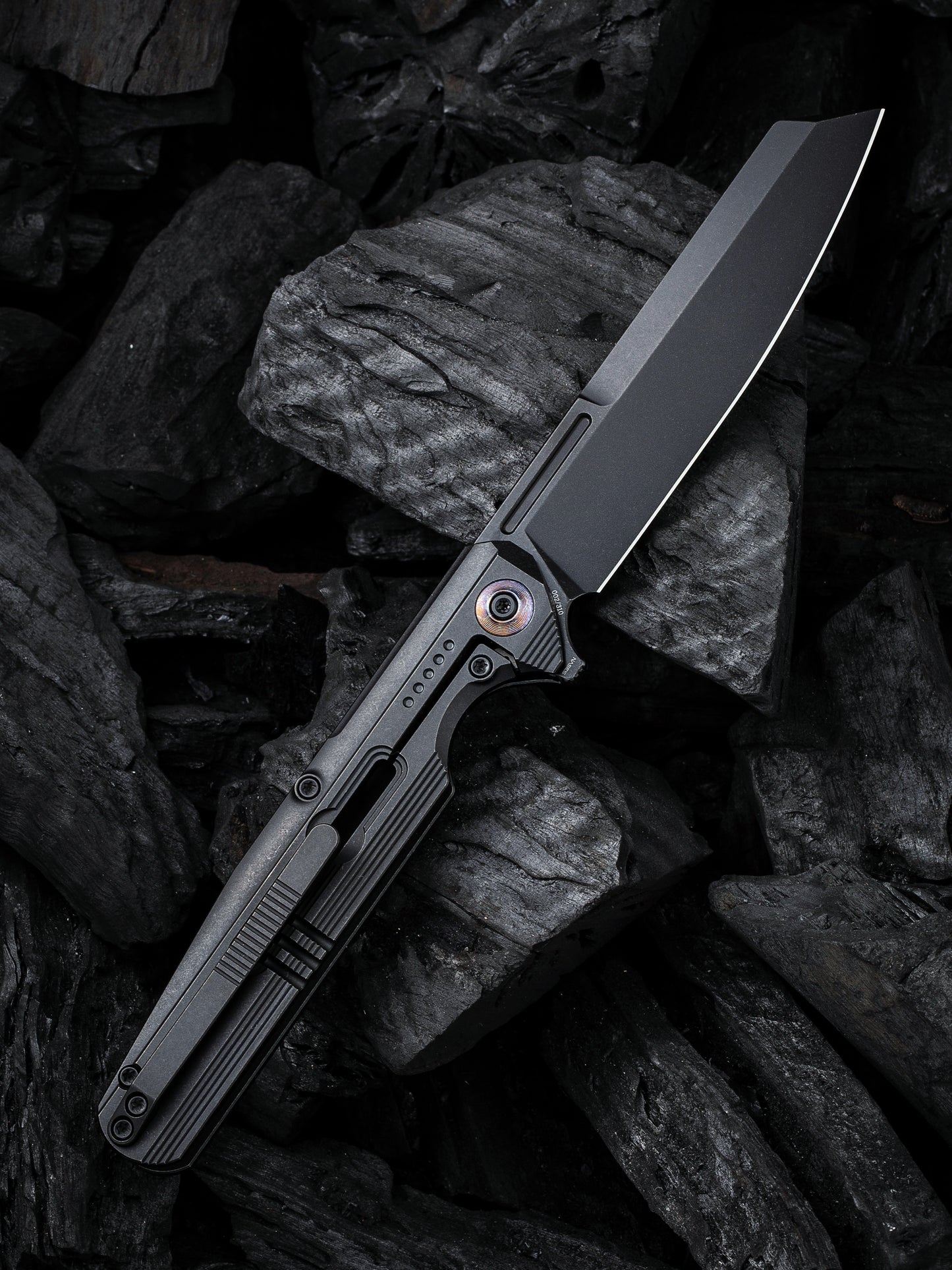 WE Reiver Limited Edition 3.97" CPM S35VN Black Titanium Folding Knife WE16020-2