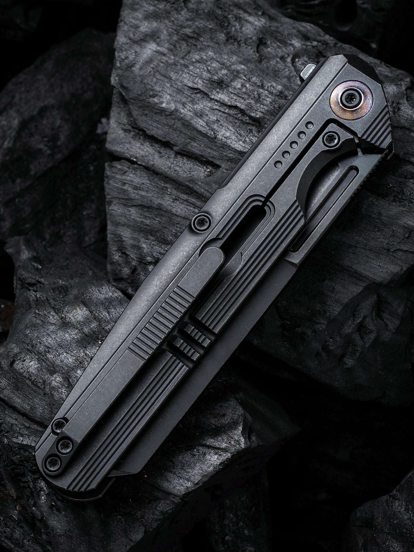 WE Reiver Limited Edition 3.97" CPM S35VN Black Titanium Folding Knife WE16020-2