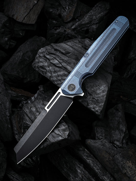 WE Reiver Limited Edition 3.97" CPM S35VN Blue/Black Titanium Folding Knife WE16020-4