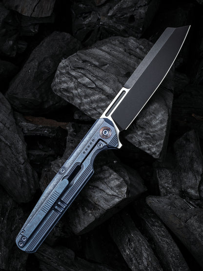 WE Reiver Limited Edition 3.97" CPM S35VN Blue/Black Titanium Folding Knife WE16020-4