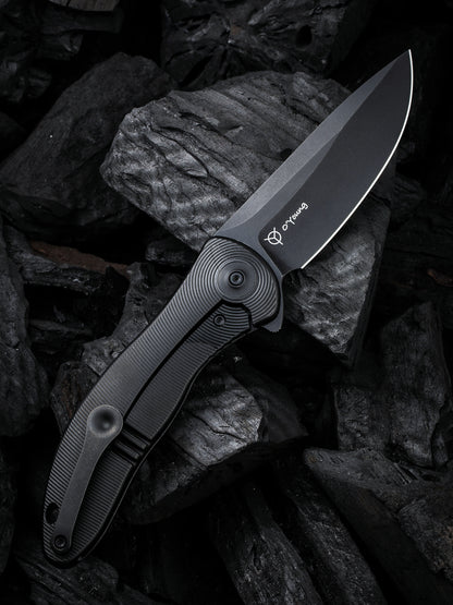 WE Synergy 2v2 3.49" CPM 20CV Black Titanium Folding Knife WE18046D-3