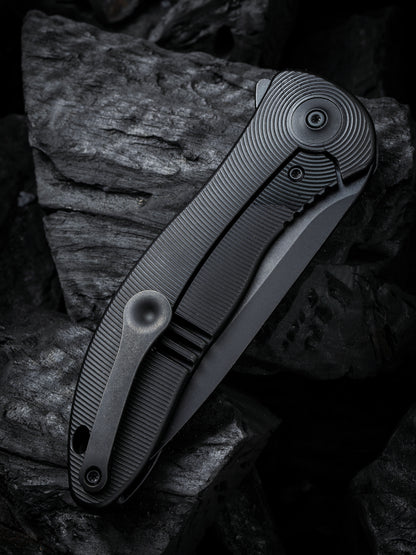 WE Synergy 2v2 3.49" CPM 20CV Black Titanium Folding Knife WE18046D-3