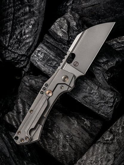 WE Knife Roxi 3 3.14" CPM S35VN Gray Titanium Folding Knife WE19072-1