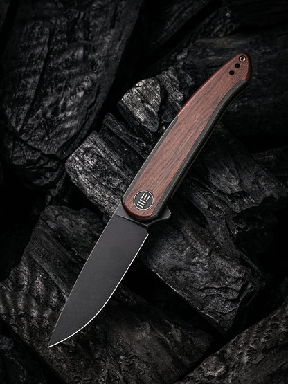 WE Knife Smooth Sentinel 2.97" CPM 20CV Cuibourtia Wood Titanium Folding Knife WE20043-3