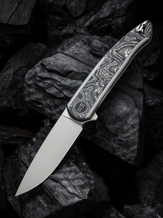 WE Smooth Sentinel 2.97" CPM 20CV Aluminum Foil Carbon Fiber Titanium Folding Knife WE20043-5