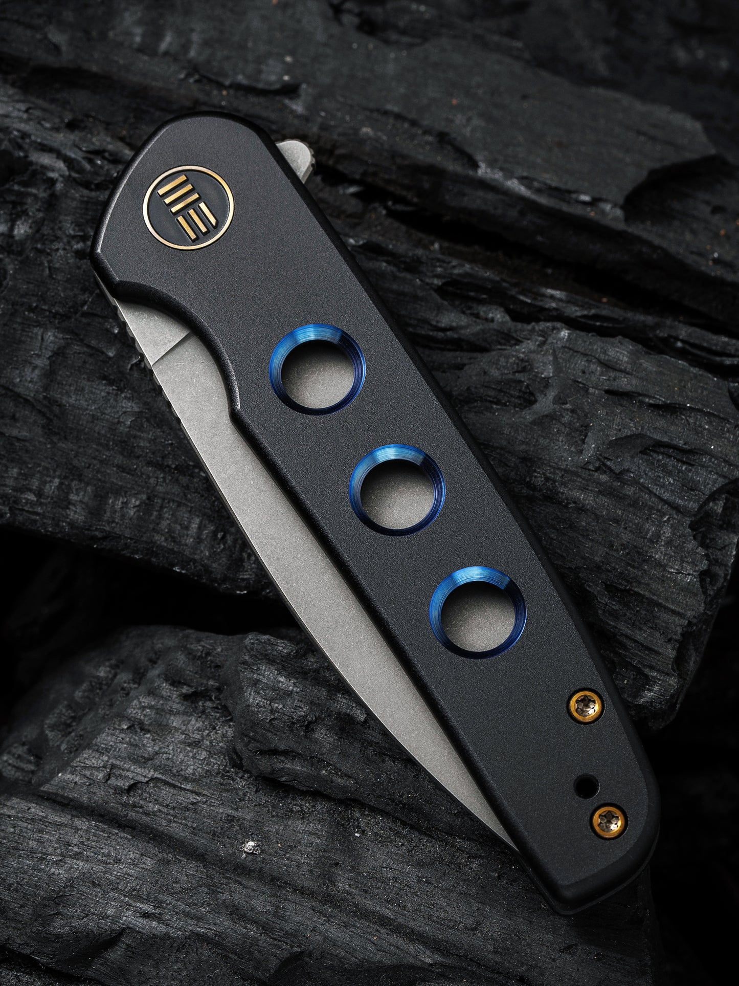 WE Shakan Limited Edition 2.97" CPM 20CV Black/Blue Titanium Folding Knife WE20052B-1