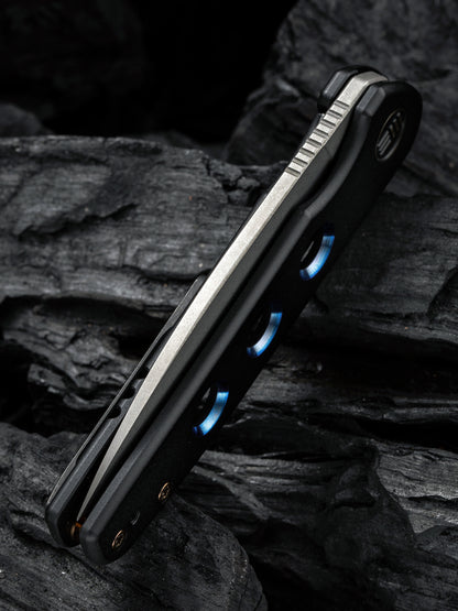 WE Shakan Limited Edition 2.97" CPM 20CV Black/Blue Titanium Folding Knife WE20052B-1