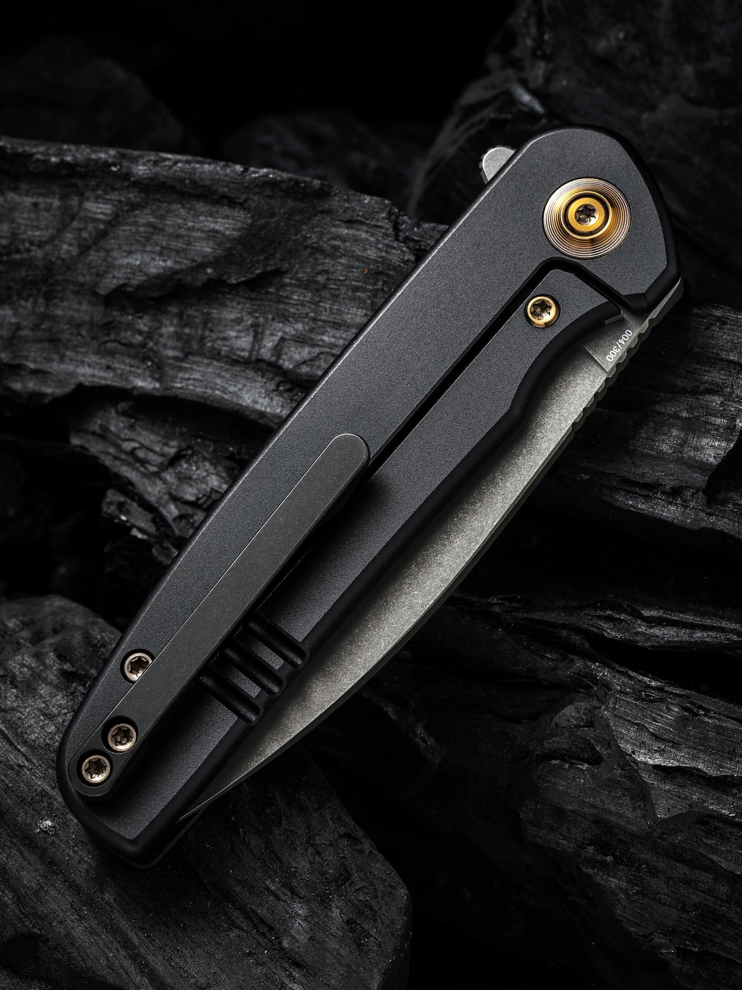 WE Shakan Limited Edition 2.97" CPM 20CV Black/Blue Titanium Folding Knife WE20052B-1