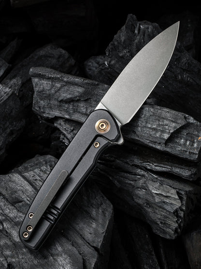 WE Shakan Limited Edition 2.97" CPM 20CV Black/Blue Titanium Folding Knife WE20052B-1