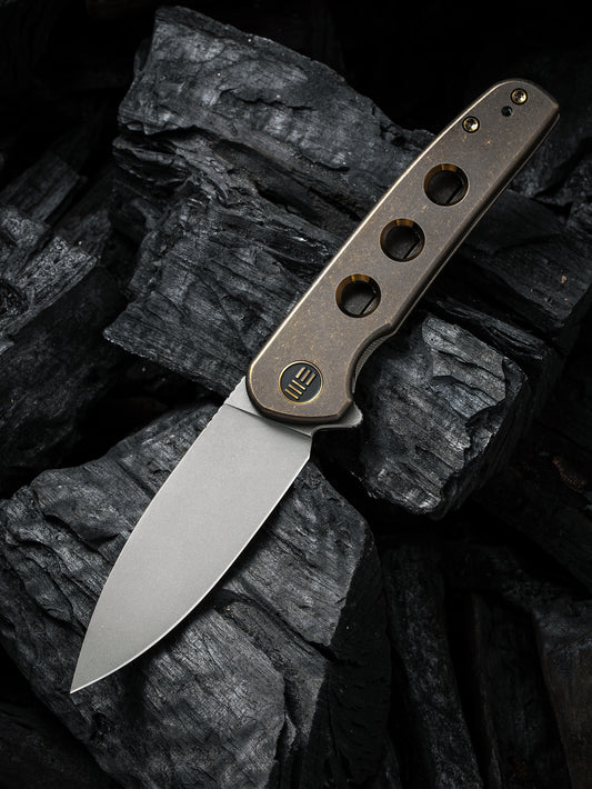 WE Shakan Limited Edition 2.97" CPM 20CV Bronze/Gold Titanium Folding Knife WE20052B-2