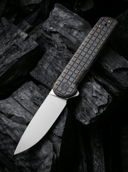 WE Charith Limited Edition 2.98" CPM 20CV Tiger Stripe Flamed Titanium Folding Knife WE20056B-2