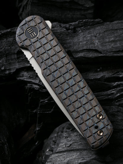 WE Charith Limited Edition 2.98" CPM 20CV Tiger Stripe Flamed Titanium Folding Knife WE20056B-2