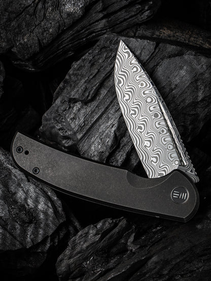 WE Knife Beacon 3.48" Damasteel Hakkapella Damascus Titanium Folding Knife WE20061B-DS1