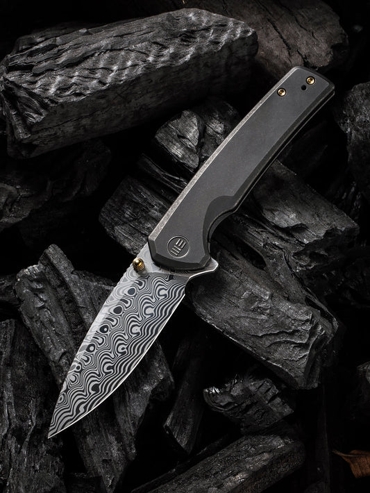 WE Subjugator 3.48" Damasteel Hakkapella Damascus Titanium Folding Knife WE21014C-DS1