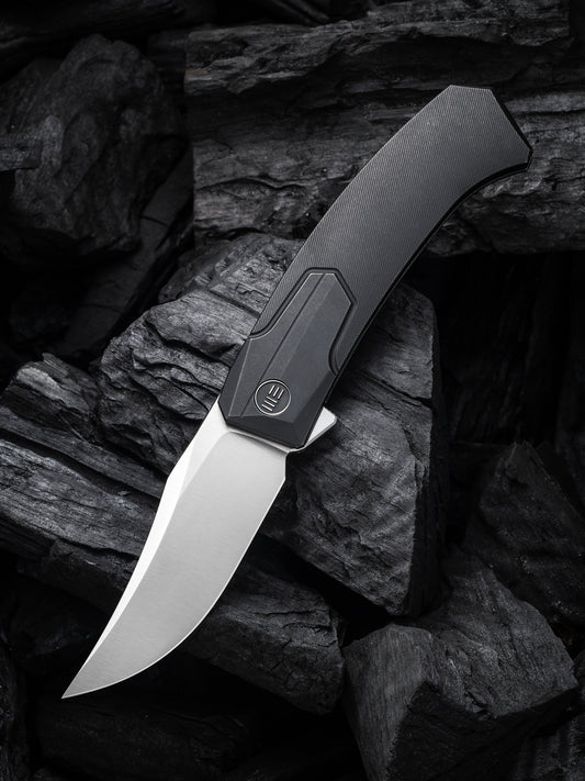 WE Knife Shuddan 3.48" CPM 20CV Black Titanium Folding Knife by Rafal Brzeski WE21015-1