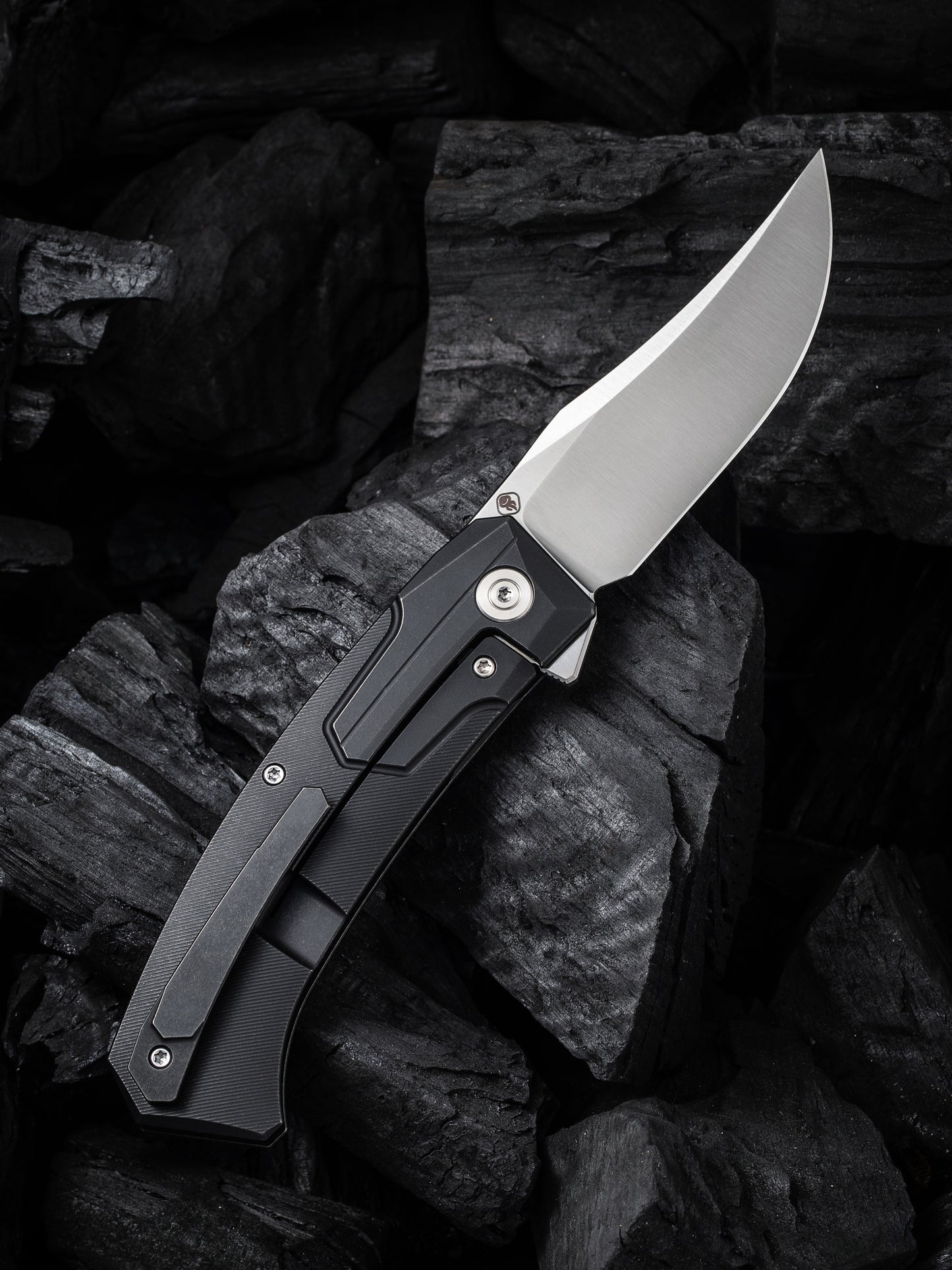 WE Knife Shuddan 3.48" CPM 20CV Black Titanium Folding Knife by Rafal Brzeski WE21015-1