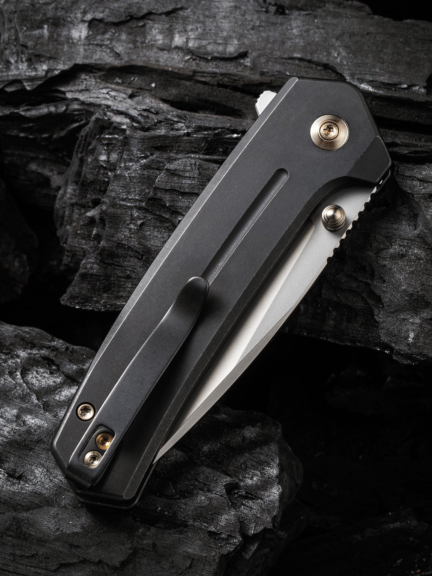 WE Culex 2.97" CPM-20CV Black Titanium Button-Lock Folding Knife WE21026B-3