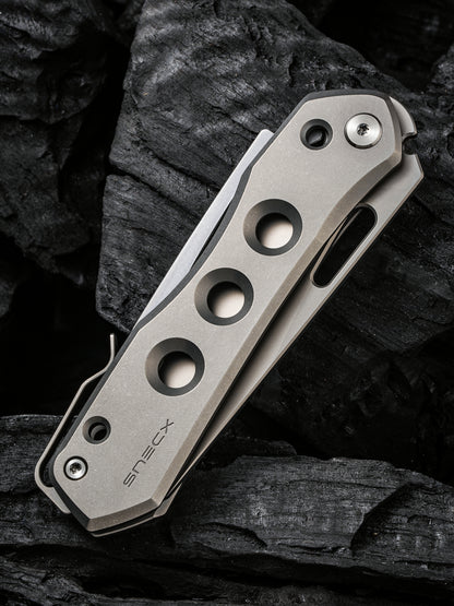 WE Snecx Vision R 3.54" CPM 20CV Gray Titanium Superlock Folding Knife WE21031-1