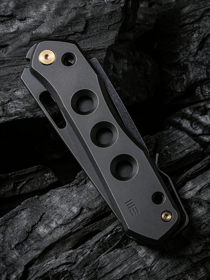 WE Snecx Vision R 3.54" CPM 20CV Black Titanium Superlock Folding Knife WE21031-2