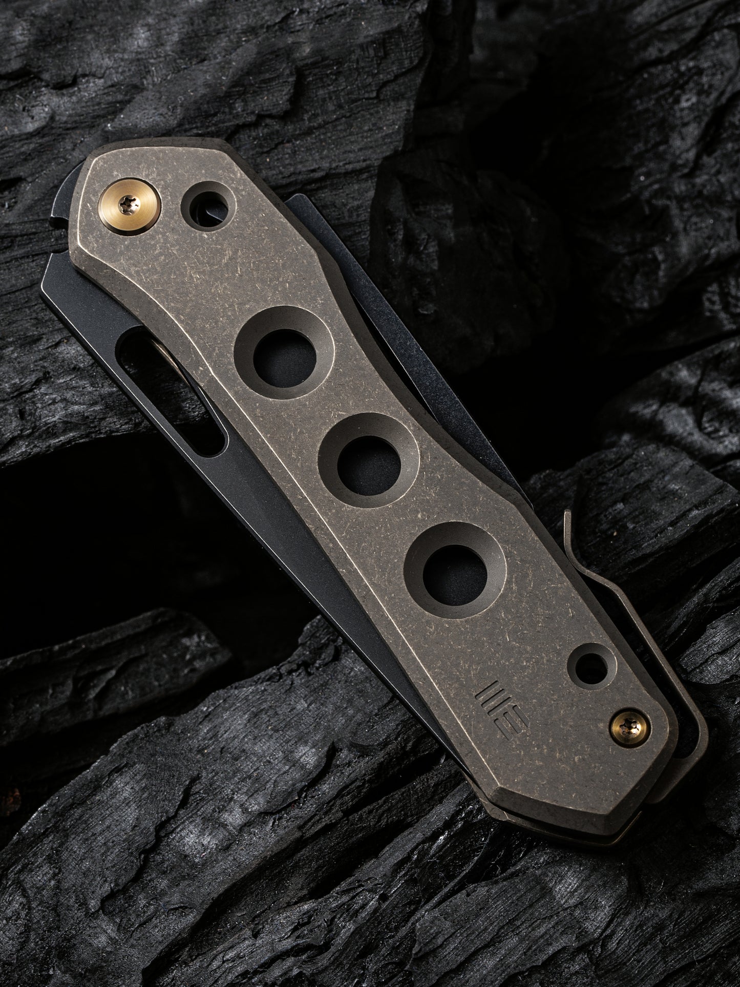 WE Snecx Vision R 3.54" CPM 20CV Bronze Titanium Superlock Folding Knife WE21031-4