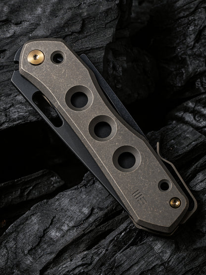 WE Snecx Vision R 3.54" CPM 20CV Bronze Titanium Superlock Folding Knife WE21031-4
