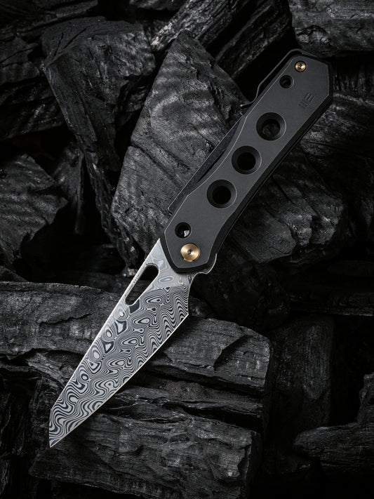 WE Snecx Vision R 3.54" Hakkapella Damasteel Titanium Superlock Folding Knife WE21031-DS1