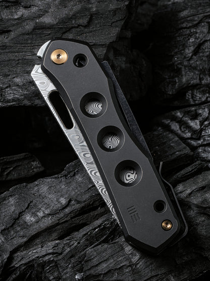WE Snecx Vision R 3.54" Hakkapella Damasteel Titanium Superlock Folding Knife WE21031-DS1
