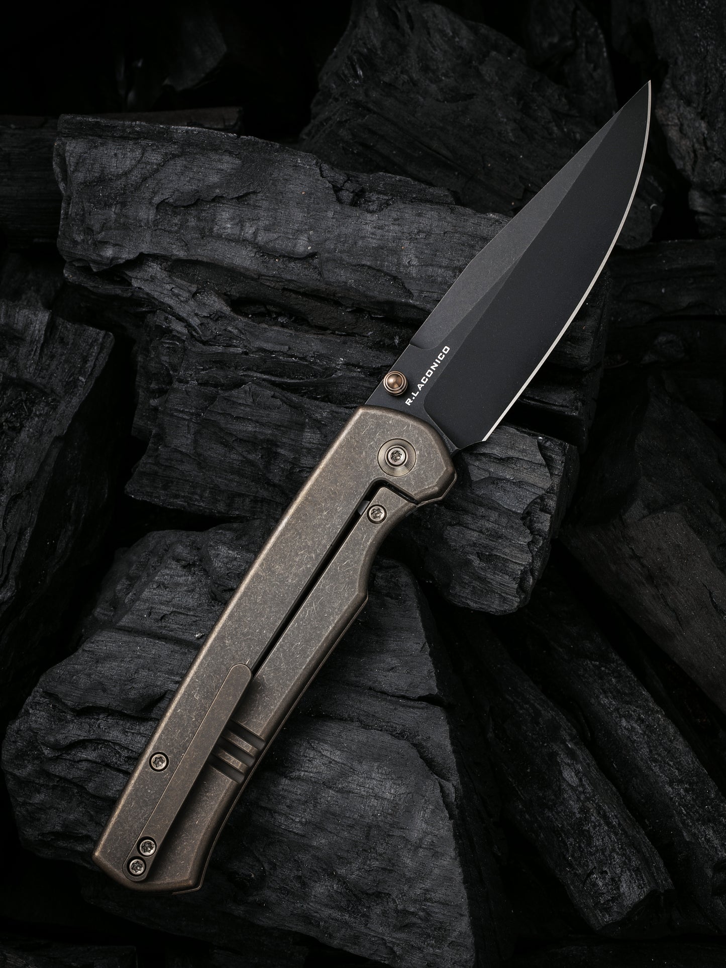 WE Evoke 3.48" CPM 20CV Bronze Titanium Folding Knife by Ray Laconico WE21046-2