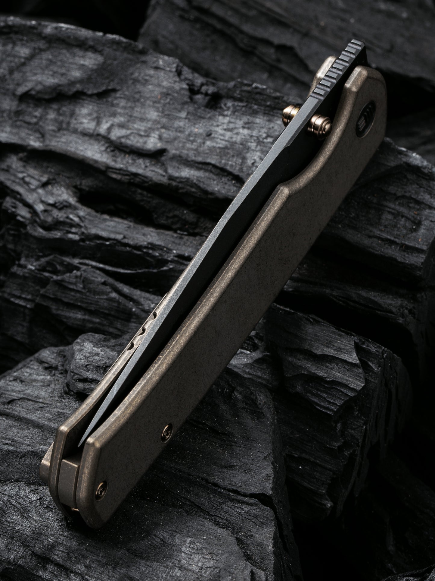 WE Evoke 3.48" CPM 20CV Bronze Titanium Folding Knife by Ray Laconico WE21046-2
