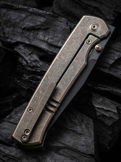 WE Evoke 3.48" CPM 20CV Bronze Titanium Folding Knife by Ray Laconico WE21046-2